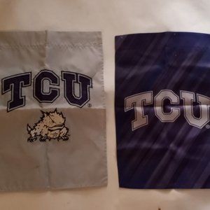2 - 12x18 TCU Horned Frogs 2 Sided Double Sided Garden Flag Wall Banner